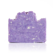 Load image into Gallery viewer, One sniff of this bar and I'm transported back to my childhood and the lilac tree growing outside our kitchen window. This true lilac scent is a favourite among flower lovers. Handmade, natural, vegan, olive oil soap. Made on Vancouver Island in BC, Canada.