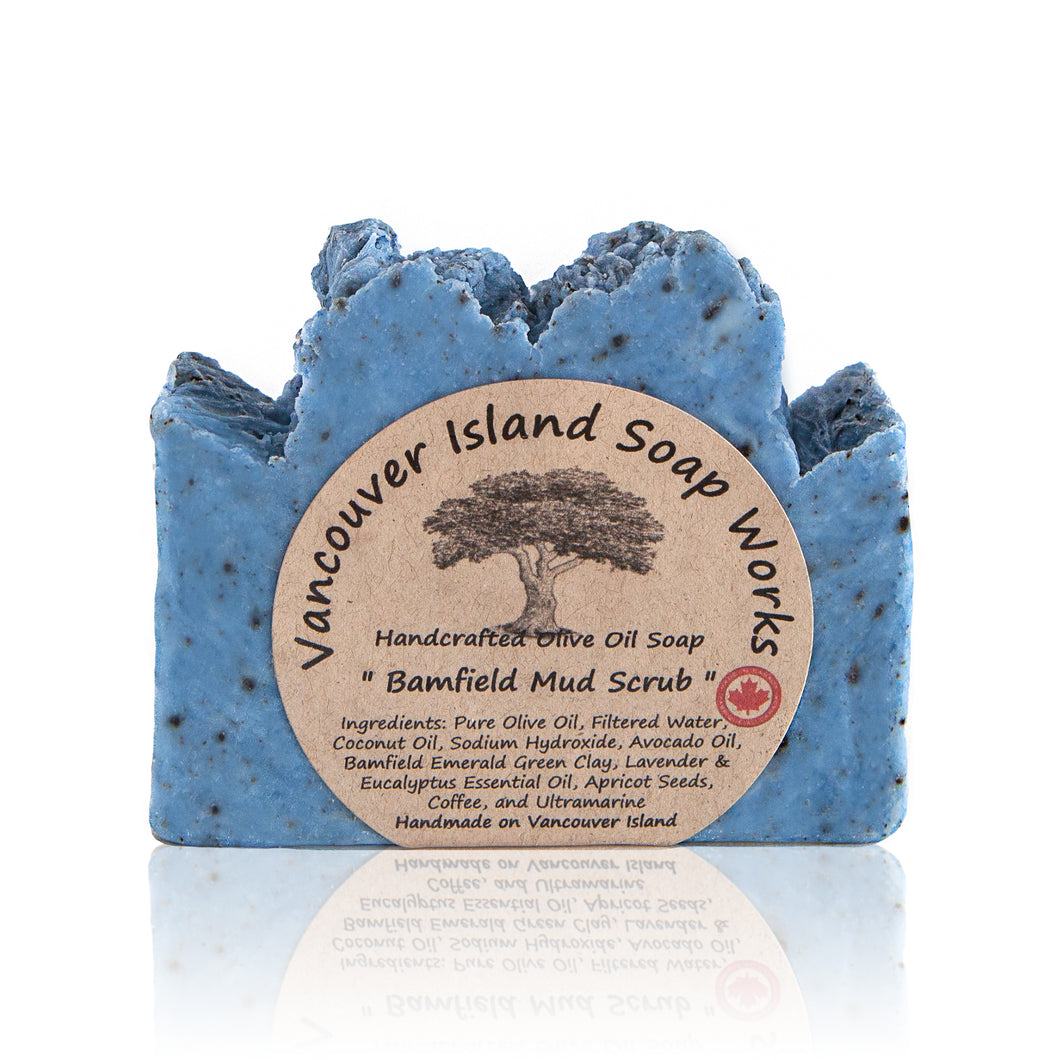 Slough away dead skin to leave your body feeling smooth and smelling fresh. This clay-rich, lavender and eucalyptus soap is a delightful way to promote healthy skin. Handmade, natural, vegan, olive oil soap. Made on Vancouver Island in BC, Canada.