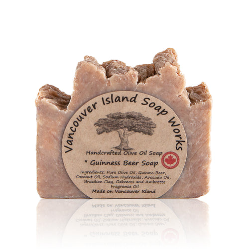 We love to make beer soap. A perfect gift for the Guinness lover in your life. Oakmoss and ambrette complement the Guinness to bring you a well-rounded scent that keeps you from smelling like you just came back from the pub. Handmade, natural, vegan, olive oil soap. Made on Vancouver Island in BC, Canada.
