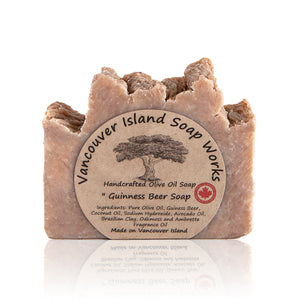 We love to make beer soap. A perfect gift for the Guinness lover in your life. Oakmoss and ambrette complement the Guinness to bring you a well-rounded scent that keeps you from smelling like you just came back from the pub. Handmade, natural, vegan, olive oil soap. Made on Vancouver Island in BC, Canada.