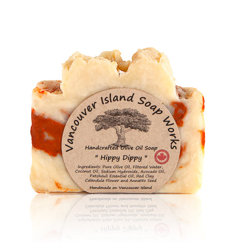 What is a natural soap line without a patchouli soap? A timeless favourite, patchouli's sweet musky scent is known for its grounding and balancing properties. Handmade, natural, vegan, olive oil soap. Made on Vancouver Island in BC, Canada.