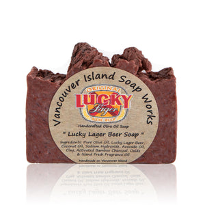Our most famous soap! We took Lucky Lager and combined it with our olive oil soap base, a complementary essential oil blend and a brick-like aesthetic inspired by the hard-working type of person that tends to enjoy a Lucky Lager. Handmade, natural, vegan, olive oil soap. Made on Vancouver Island in BC, Canada.