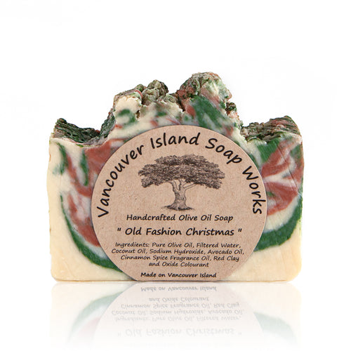 Christmas in a nutshell. The sweet and spicy warmth of this bar will have you feeling festive in no time. Handmade, natural, vegan, olive oil soap. Made on Vancouver Island in BC, Canada.